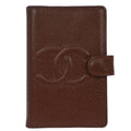 Chanel 1997-1999 Brown Caviar Note Book Cover Small Good