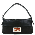 Fendi Black Leather Baguette Handbag