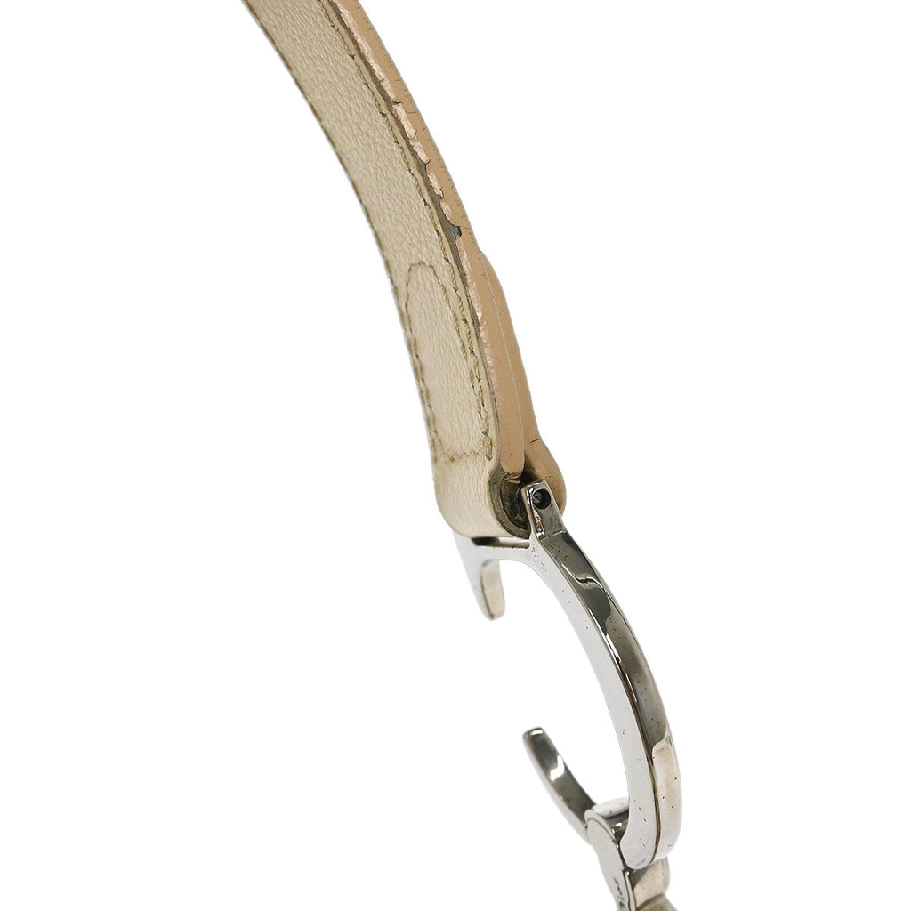 Christian Dior Ivory Embroidered Trotter Saddle Handbag