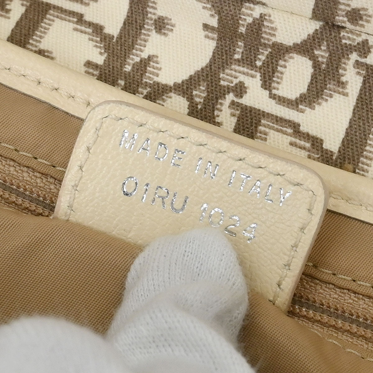 Christian Dior Ivory Embroidered Trotter Saddle Handbag