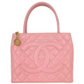 Chanel 2003-2004 Pink Caviar Medallion Tote Handbag