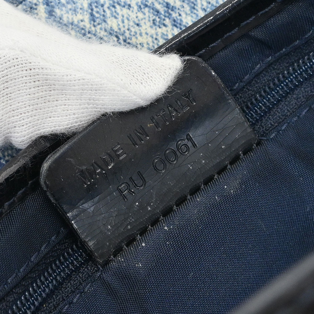 Christian Dior Blue Denim Print Saddle Handbag