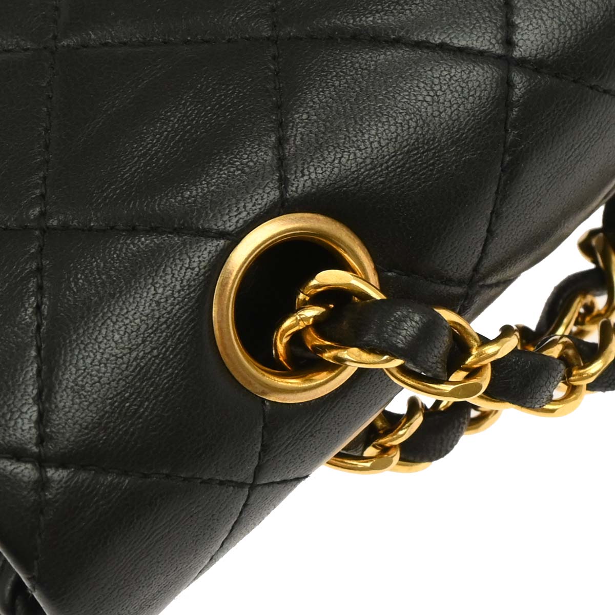 Chanel 1994-1996 Black Lambskin Medium Classic Double Flap Shoulder Bag