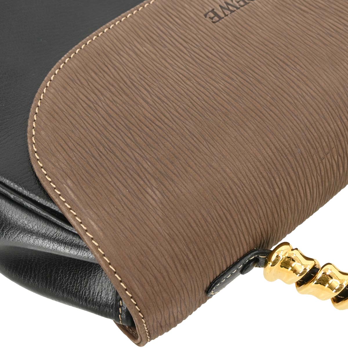 Loewe Black Brown Leather Velazquez 2way Shoulder Handbag