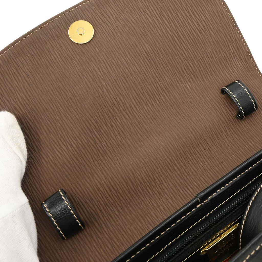 Loewe Black Brown Leather Velazquez 2way Shoulder Handbag