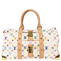 Louis Vuitton White Monogram Multicolor Keepall 45 Handbag M92641