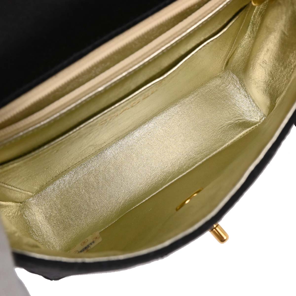 Chanel 1991-1994 Black Satin Mini Classic Square Flap Shoulder Bag
