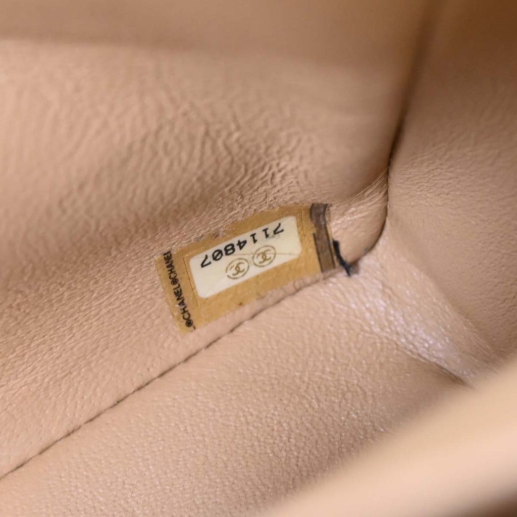 Chanel 2002-2003 Beige Lambskin East West Choco Bar Shoulder Bag