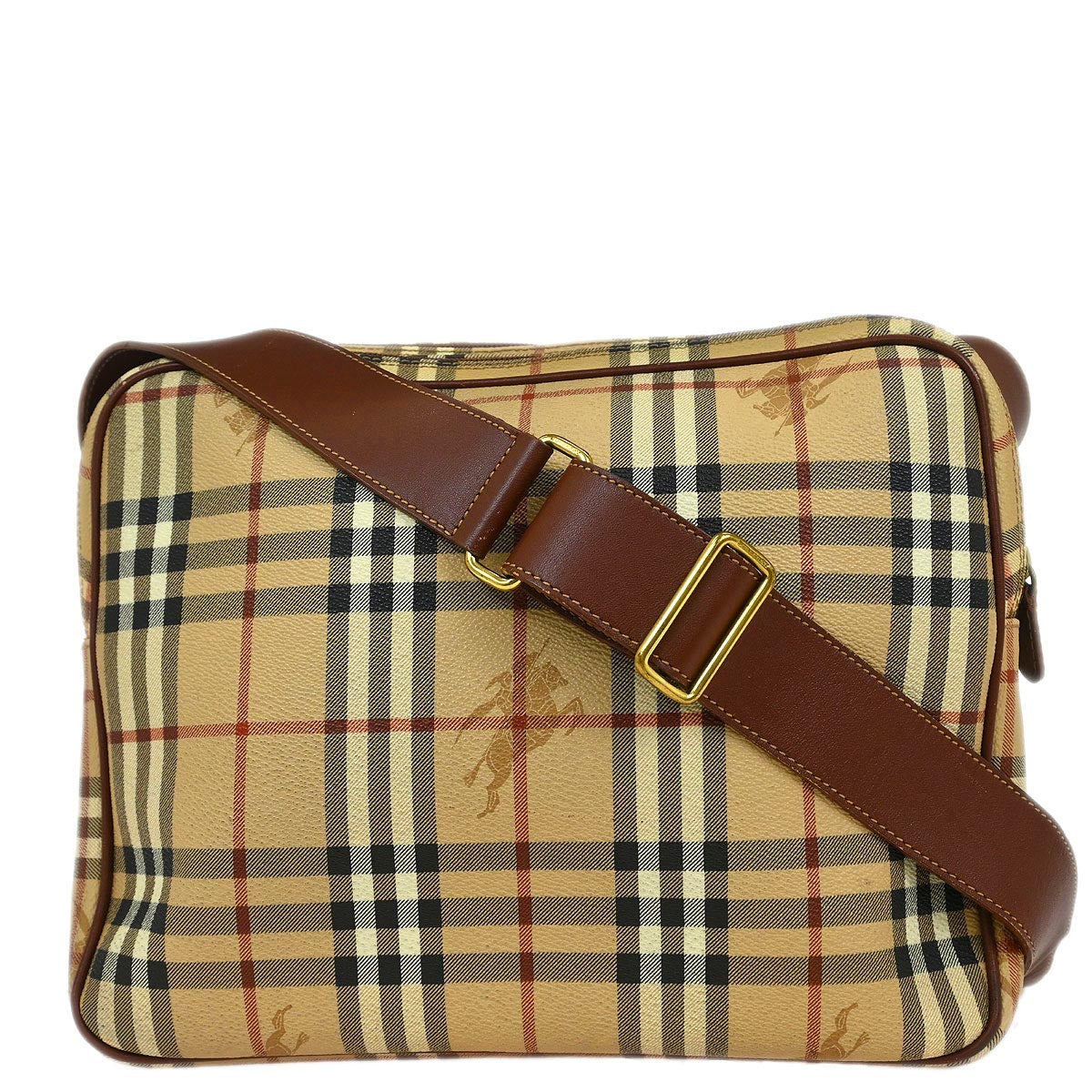 Burberry Beige Brown House Check Shoulder Bag