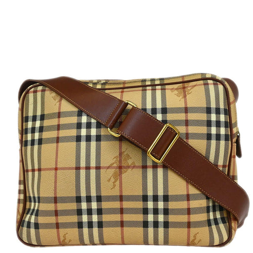Burberry Beige Brown House Check Shoulder Bag