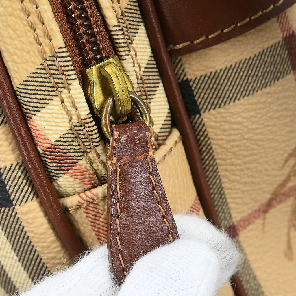 Burberry Beige Brown House Check Shoulder Bag