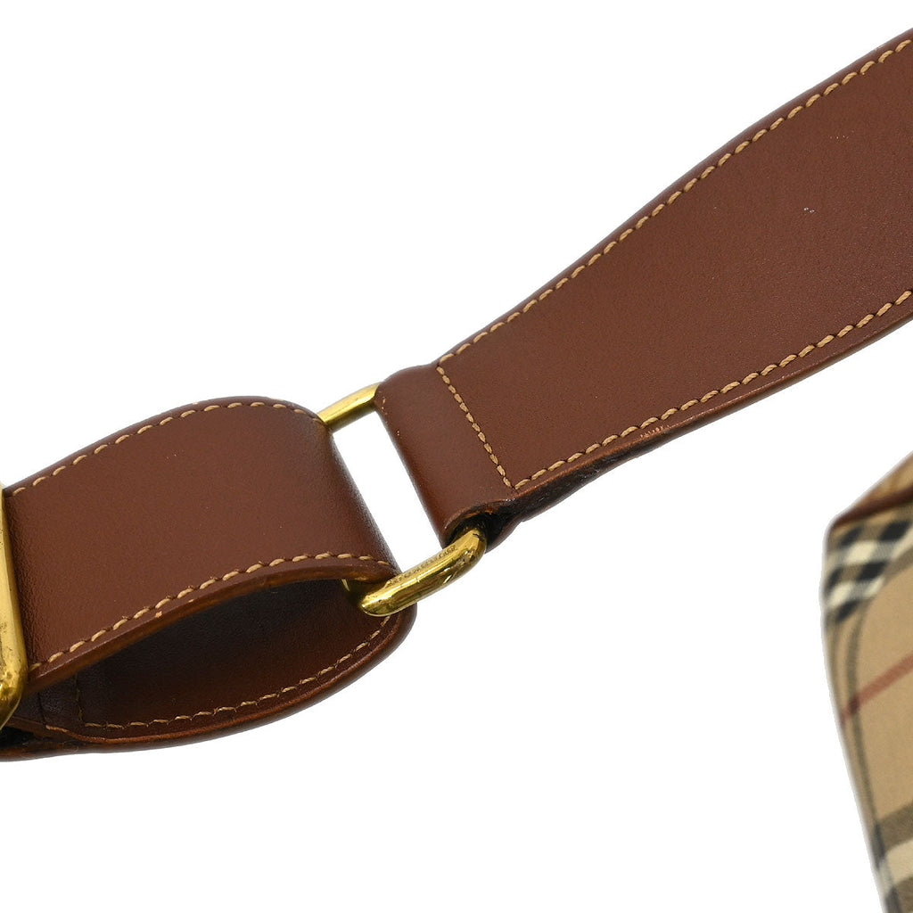 Burberry Beige Brown House Check Shoulder Bag