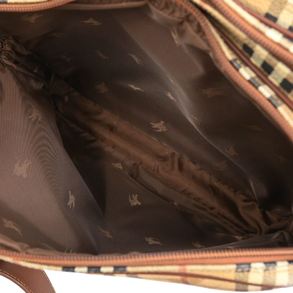 Burberry Beige Brown House Check Shoulder Bag