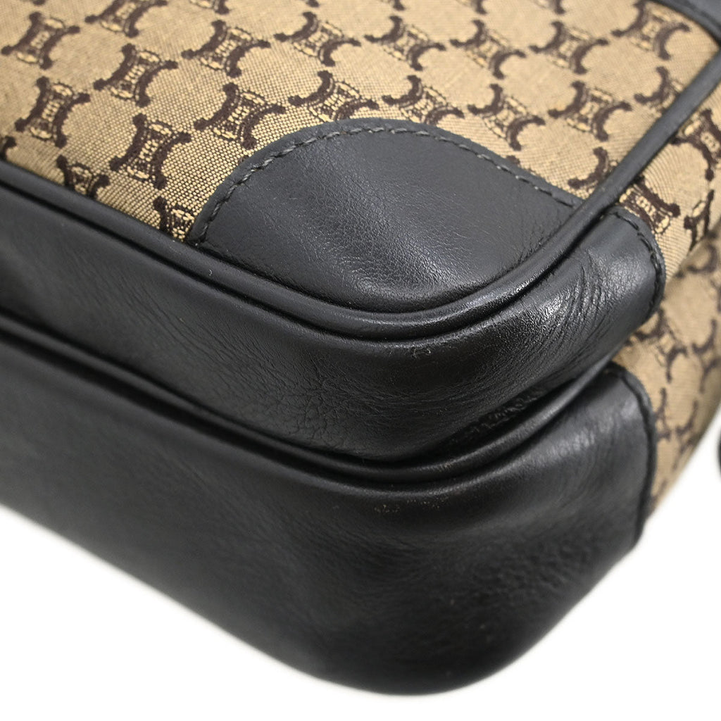 Celine * Beige Canvas Macadam Shoulder Bag