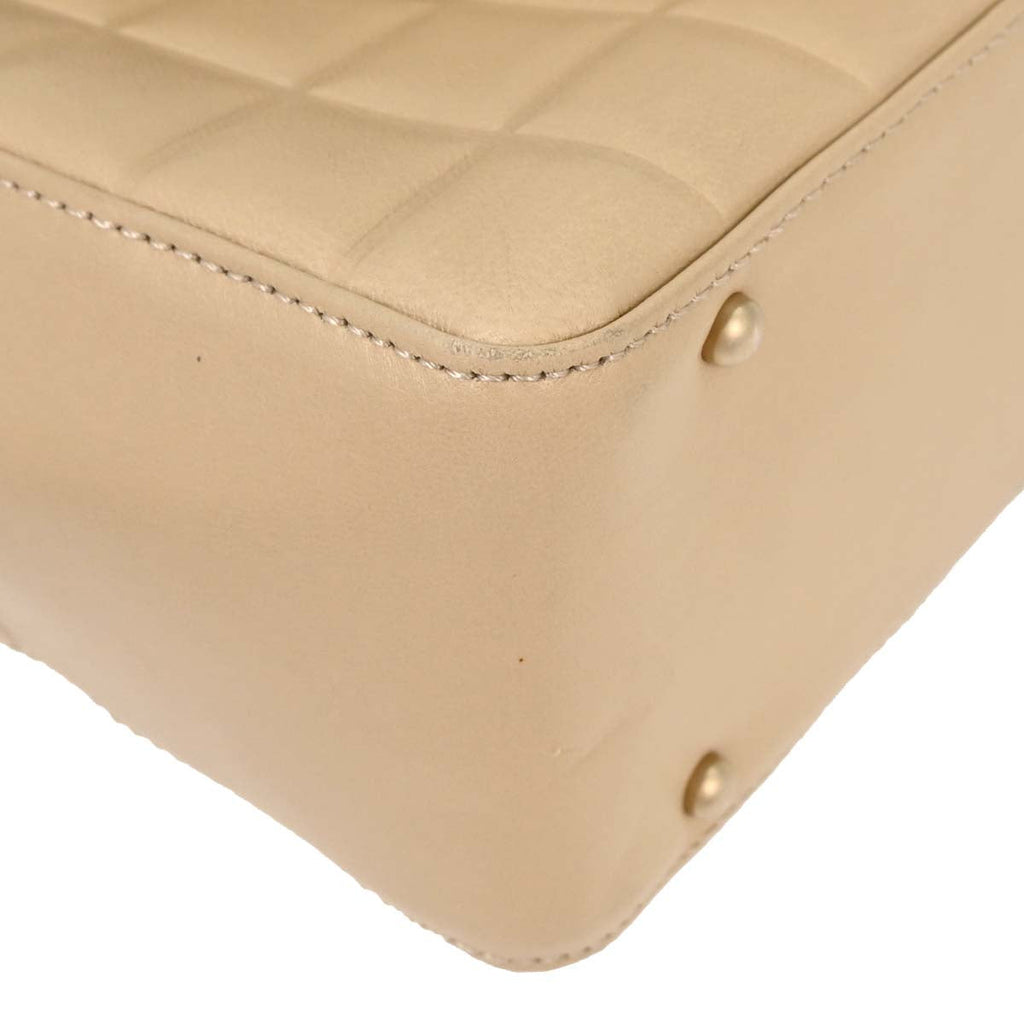 Chanel 2003-2004 Beige Lambskin Choco Bar Tote Bag