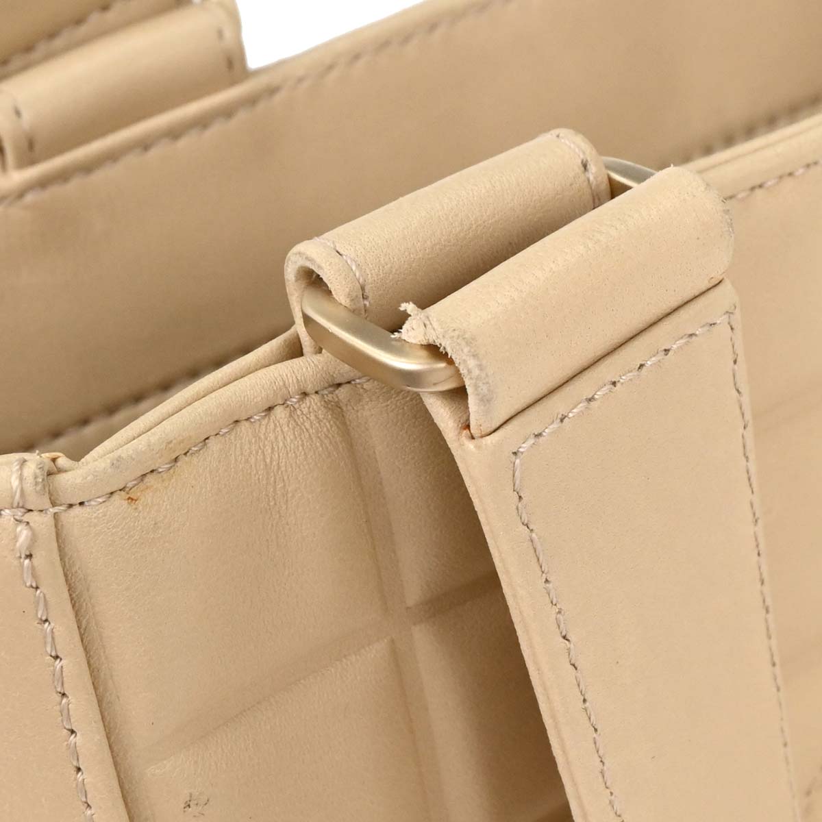 Chanel 2003-2004 Beige Lambskin Choco Bar Tote Bag