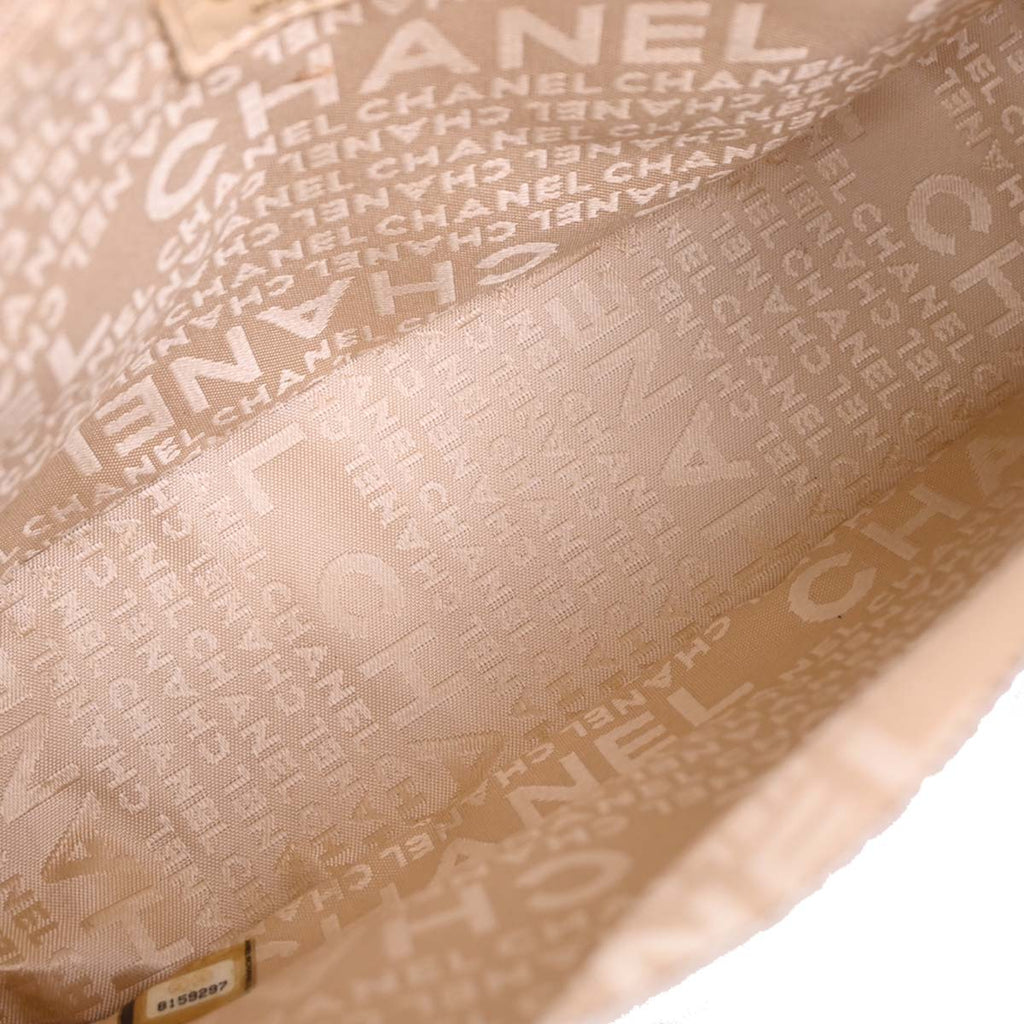 Chanel 2003-2004 Beige Lambskin Choco Bar Tote Bag