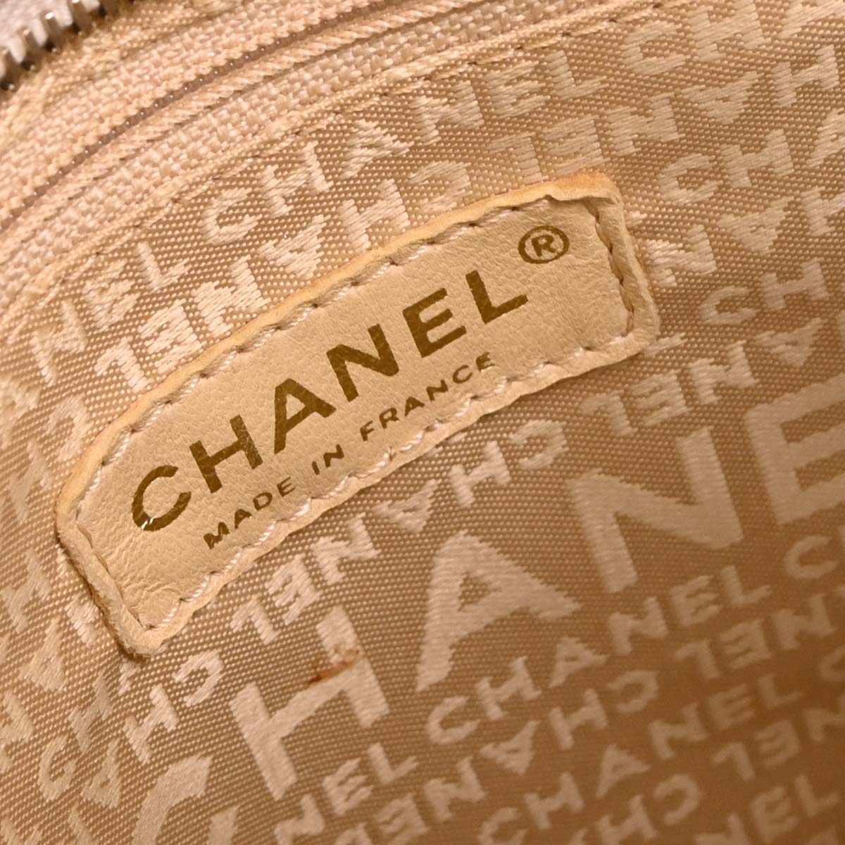 Chanel 2003-2004 Beige Lambskin Choco Bar Tote Bag
