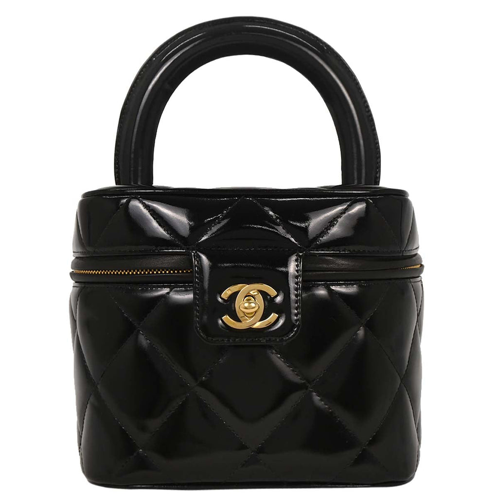Chanel 1996-1997 Black Patent Leather Vanity Handbag