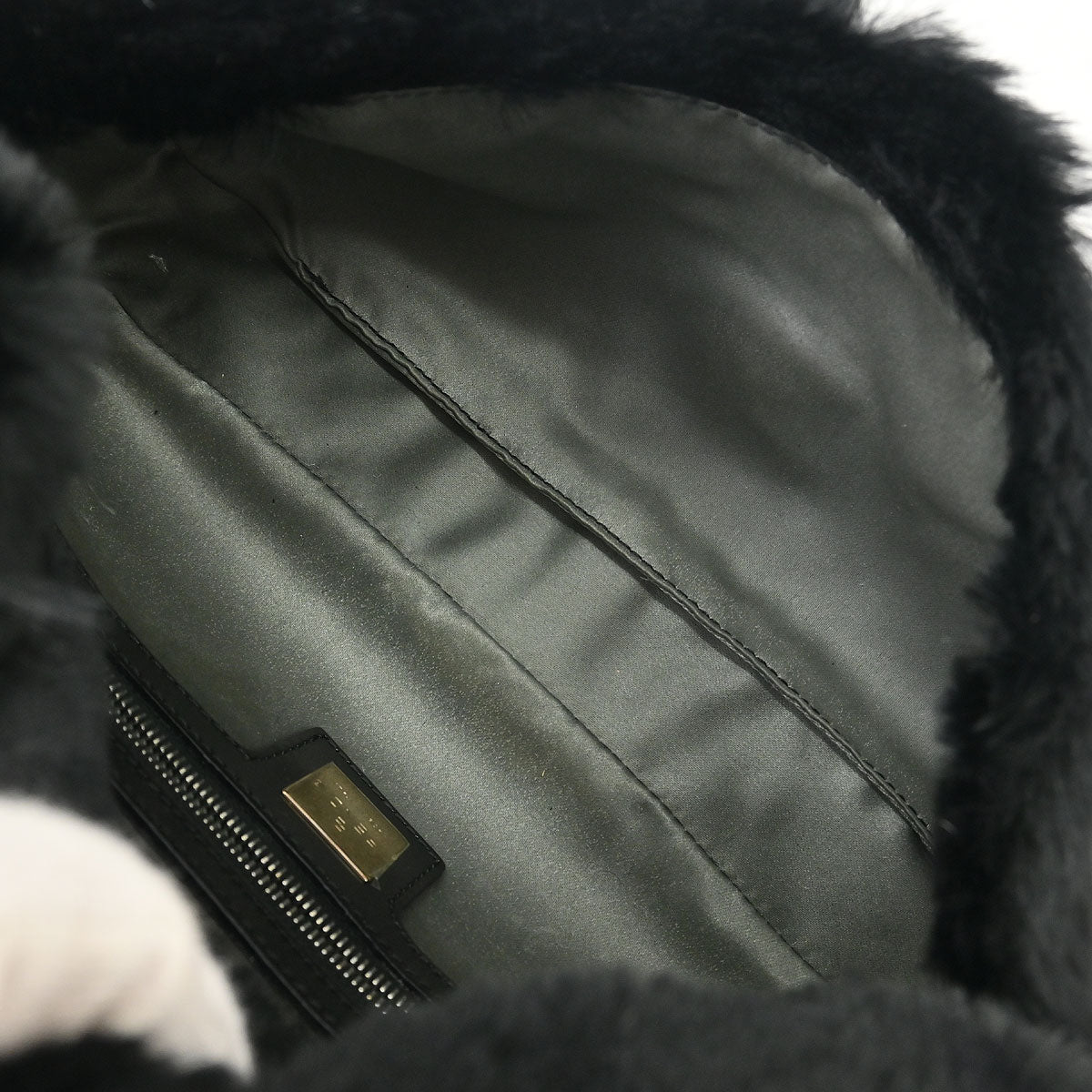 Fendi * Black Fur Baguette Handbag