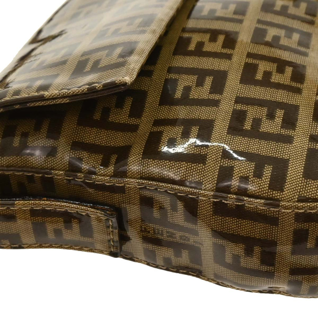 Fendi Brown PVC Zucchino Baguette Handbag