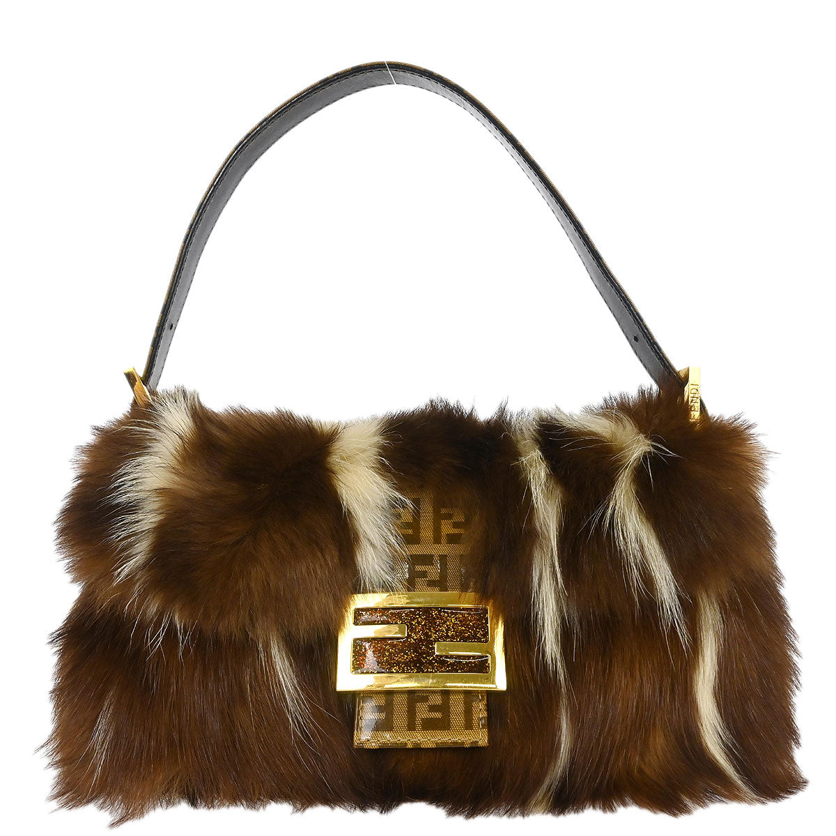 Fendi * 2000 Fitch Fur Inlay Baguette Bag