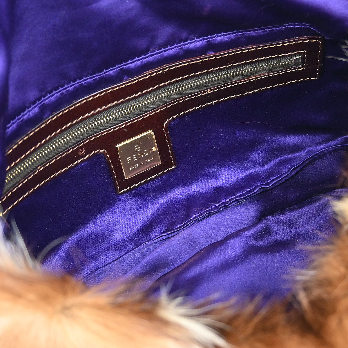 Fendi * 2000 Fitch Fur Inlay Baguette Bag