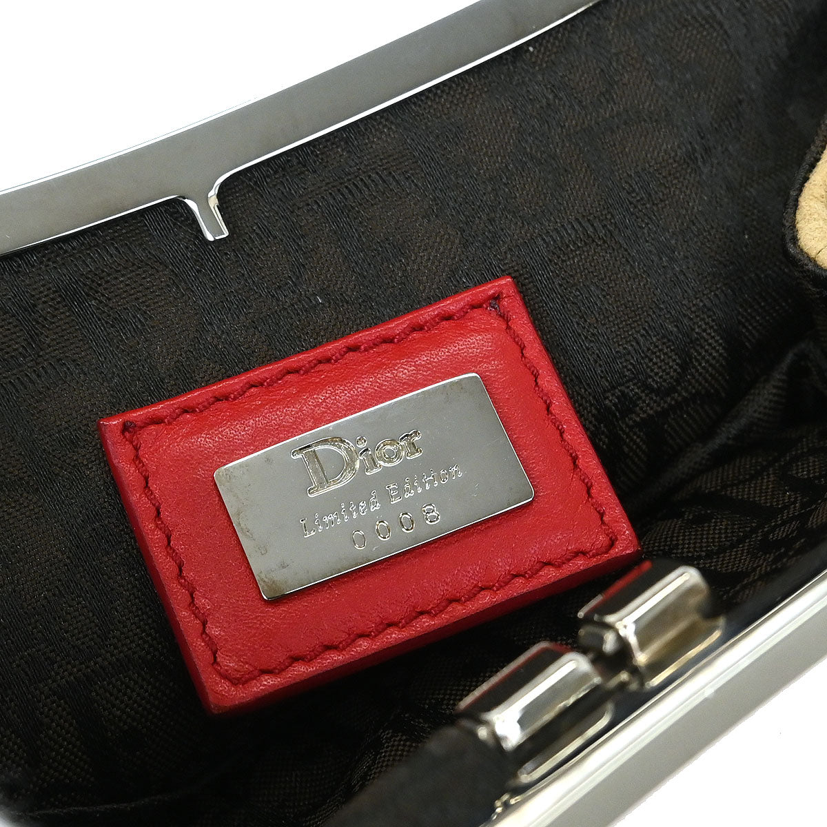 Christian Dior Beige Red Suede Saddle Handbag