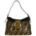 Fendi * Gold Black Sequins Zucca Shoulder Bag