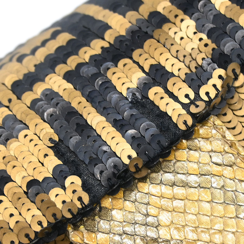 Fendi * Gold Black Sequins Zucca Shoulder Bag