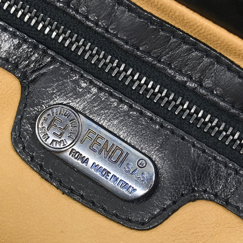 Fendi * Gold Black Sequins Zucca Shoulder Bag