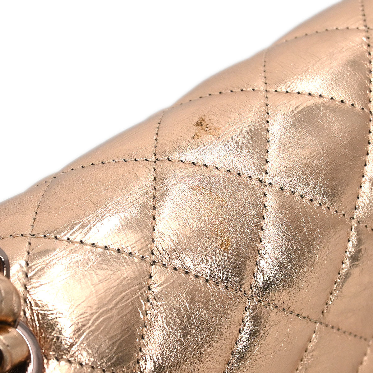 Chanel * 2008-2009 Gold Lambskin Medium Classic Double Flap Shoulder Bag