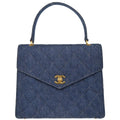 Chanel 1997-1999 Blue Denim Top Handle Handbag