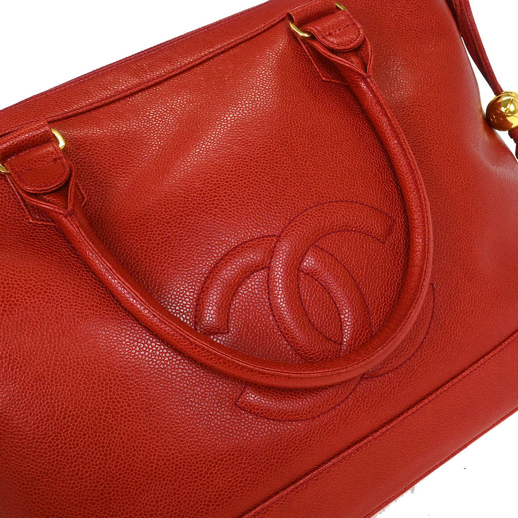 Chanel 1994-1996 Red Caviar Handbag