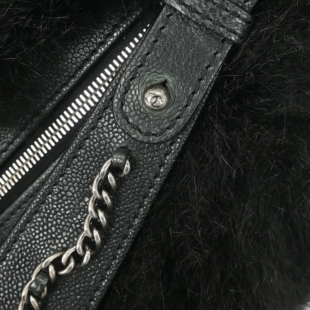 Chanel * 2005-2006 Black Fur Shoulder Bag