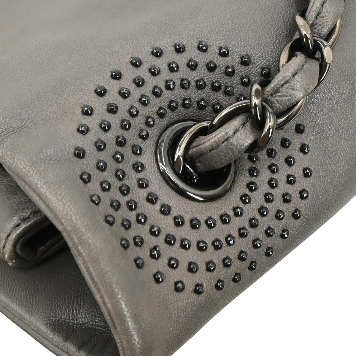 Chanel 2008-2009 Gray Lambskin Handbag