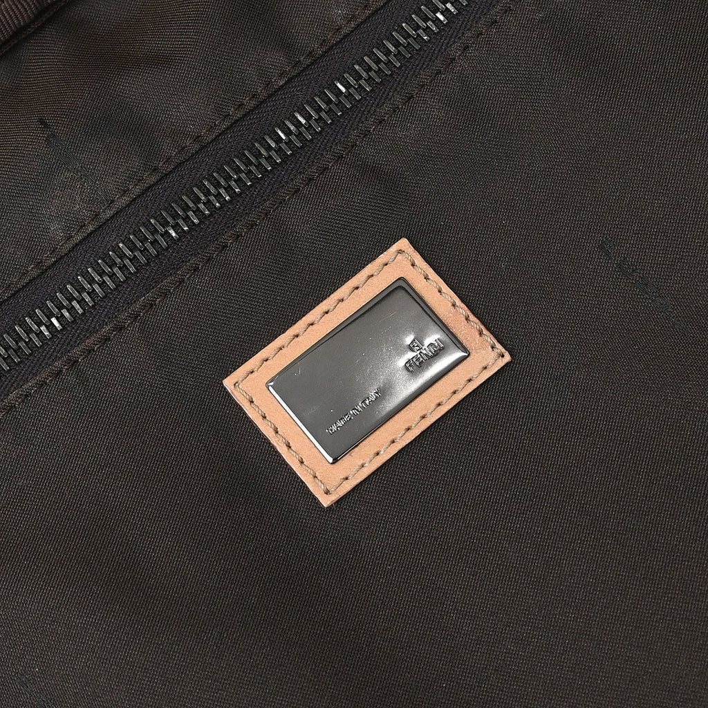 Fendi Beige Brown Zucchino Travel Handbag