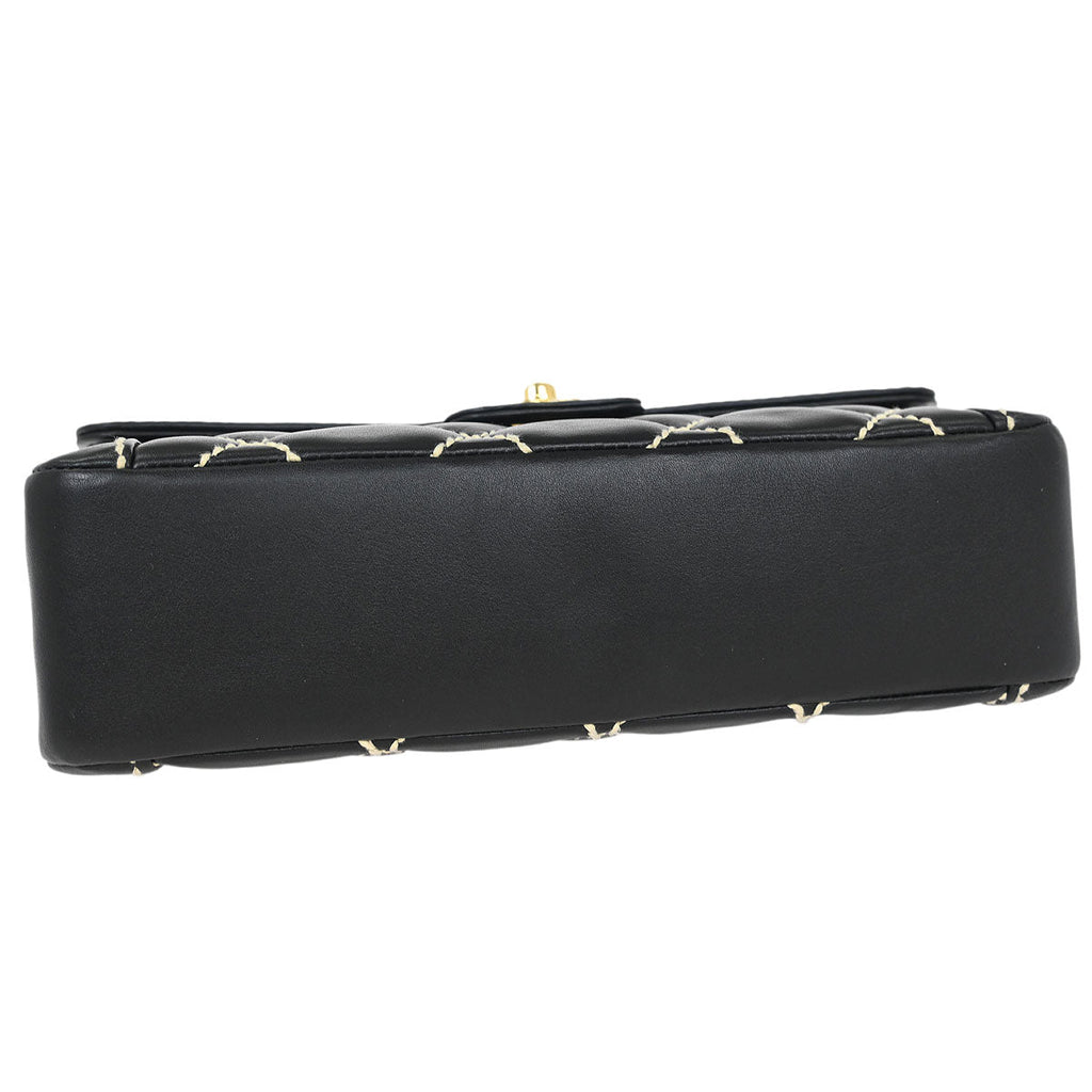 Chanel 2005-2006 Black Calfskin Wild Stitch Handbag