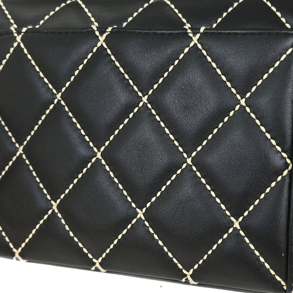 Chanel 2005-2006 Black Calfskin Wild Stitch Handbag