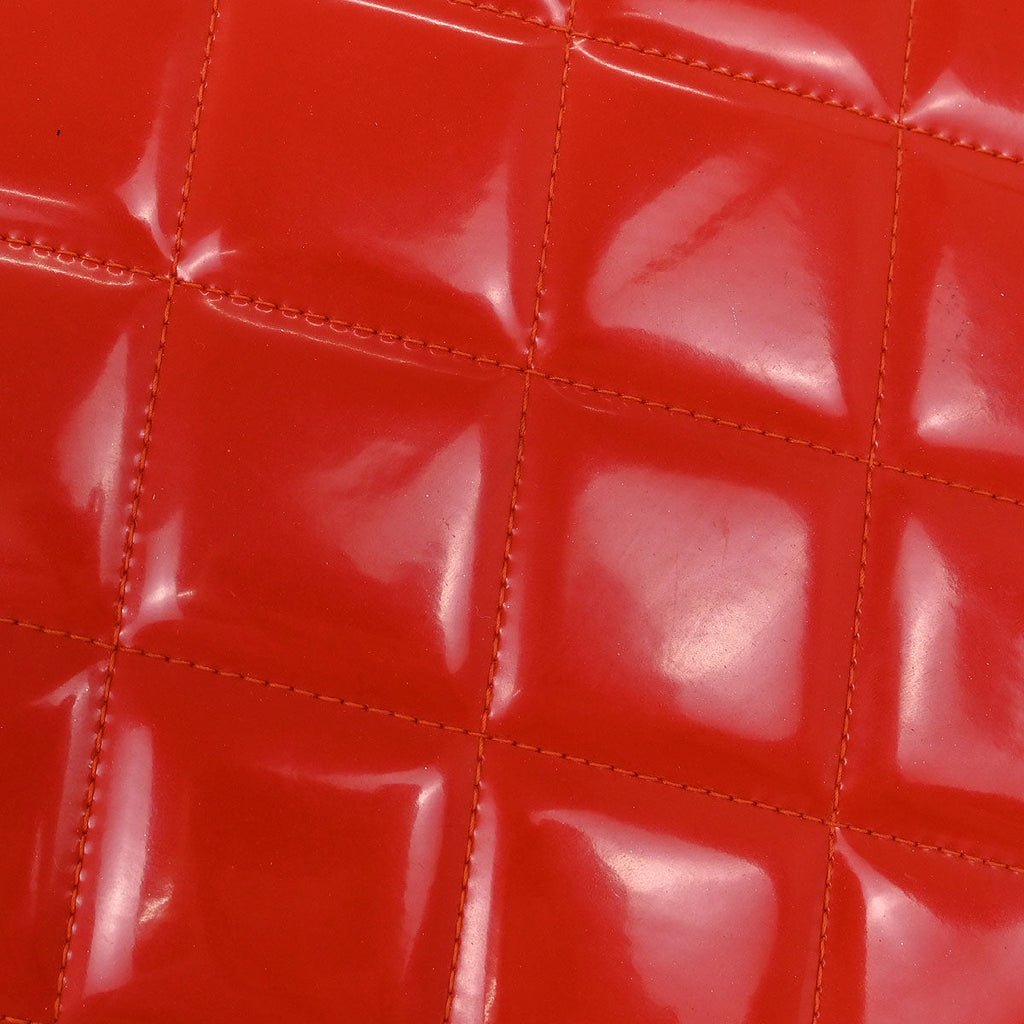 Chanel 1994-1996 Red Patent Round Vanity Handbag