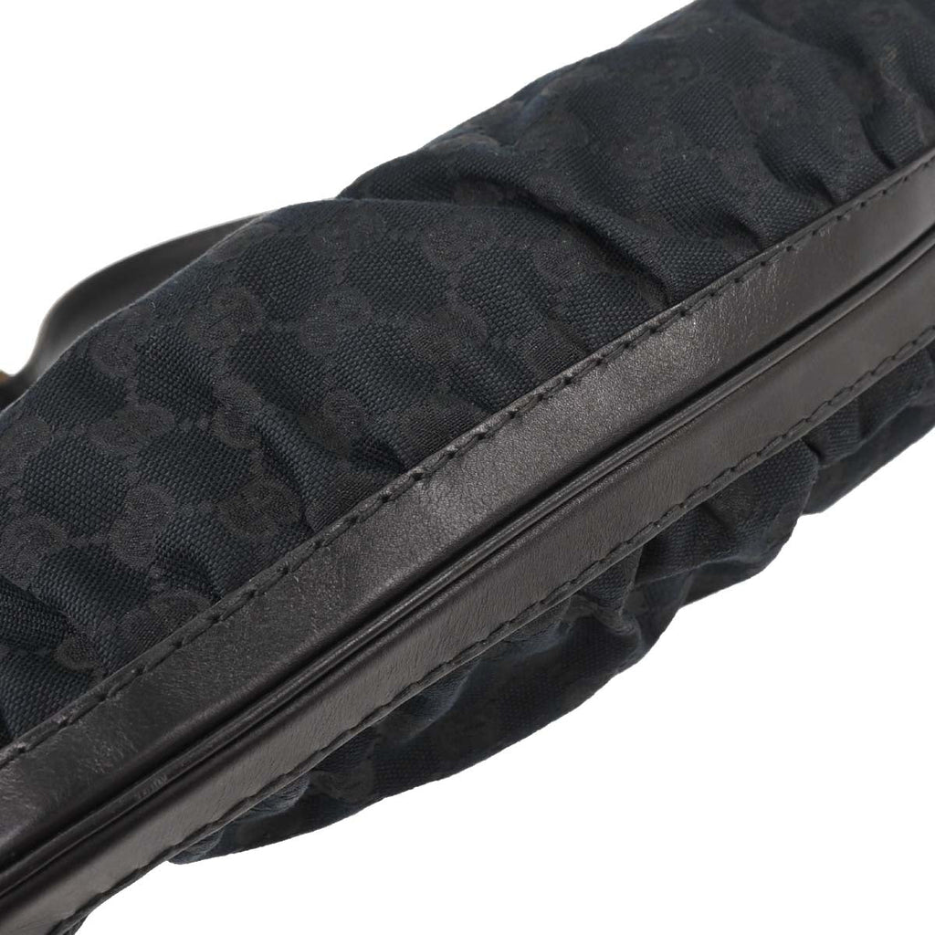 Gucci Black Canvas GG Queen Hobo Handbag