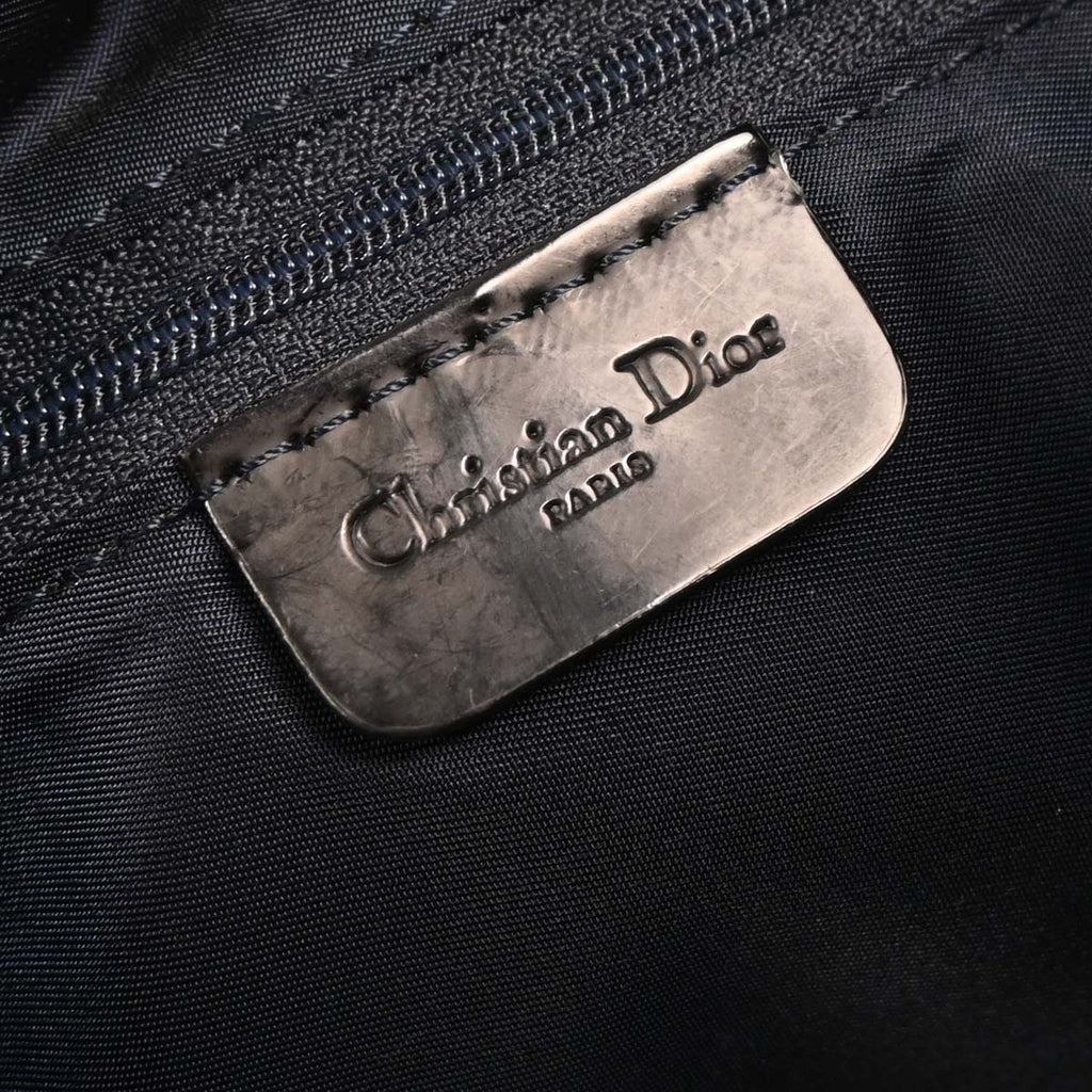 Christian Dior Blue Canvas Denim Print Shoulder Bag