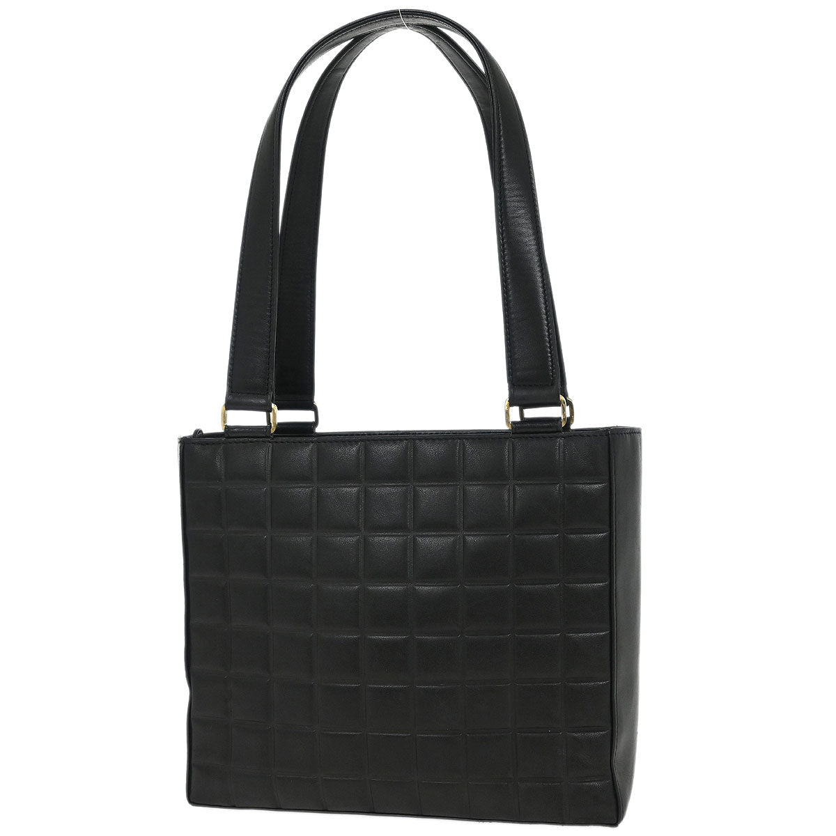 Chanel 2002-2003 Black Lambskin Choco Bar Tote Bag