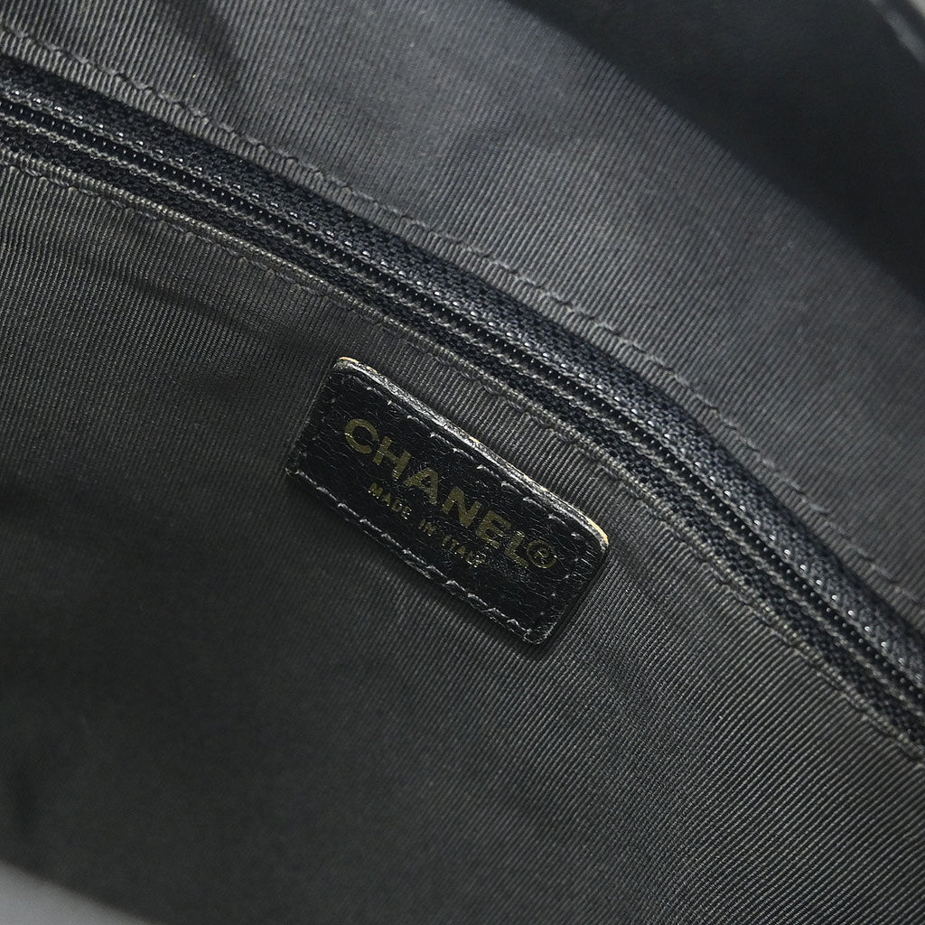 Chanel 2002-2003 Black Lambskin Choco Bar Tote Bag