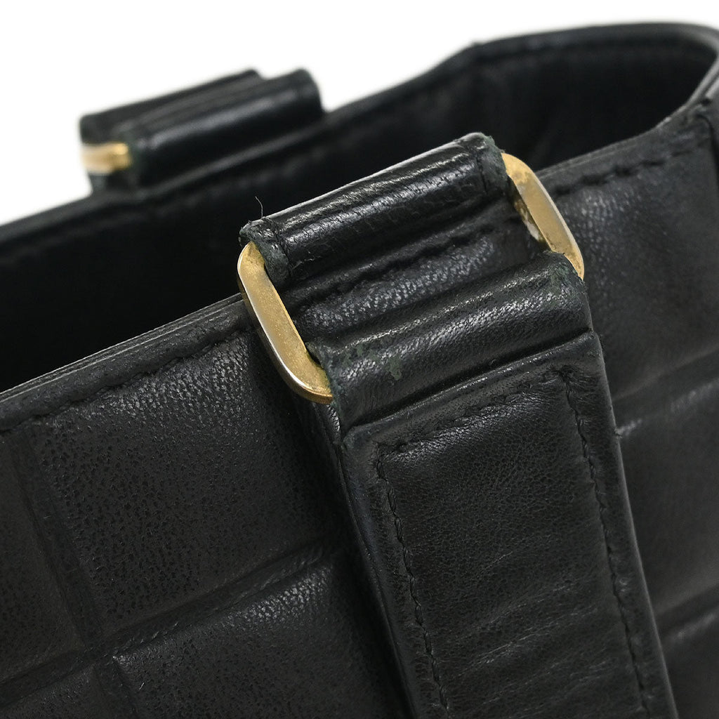 Chanel 2002-2003 Black Lambskin Choco Bar Tote Bag