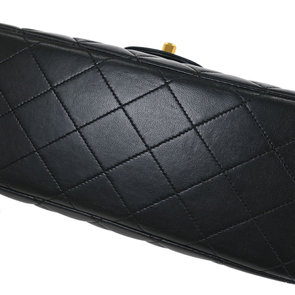 Chanel 1996-1997 Black Lambskin Double Sided Flap Shoulder Bag