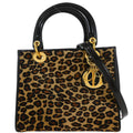 Christian Dior * Pony Hair Beige Leopard Lady Dior Handbag