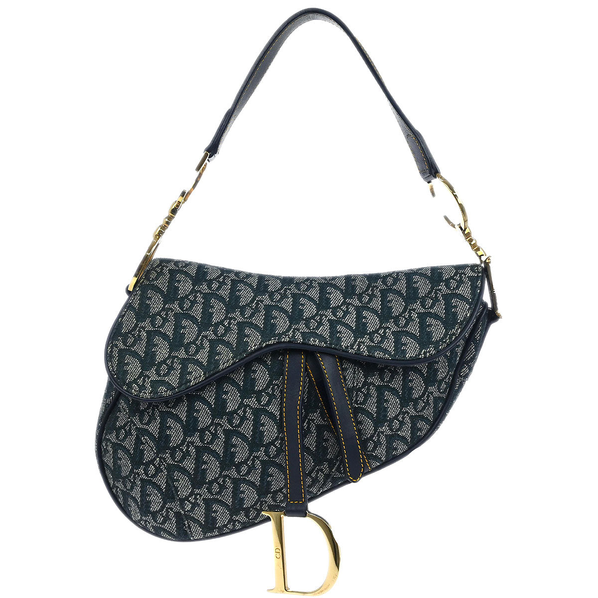 Christian Dior Navy Trotter Saddle Handbag