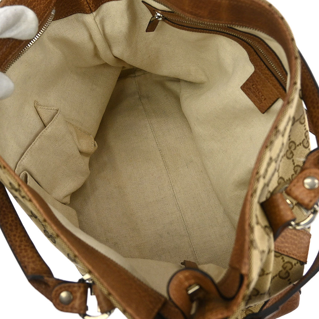 Gucci Beige Canvas GG Tote 2way Handbag
