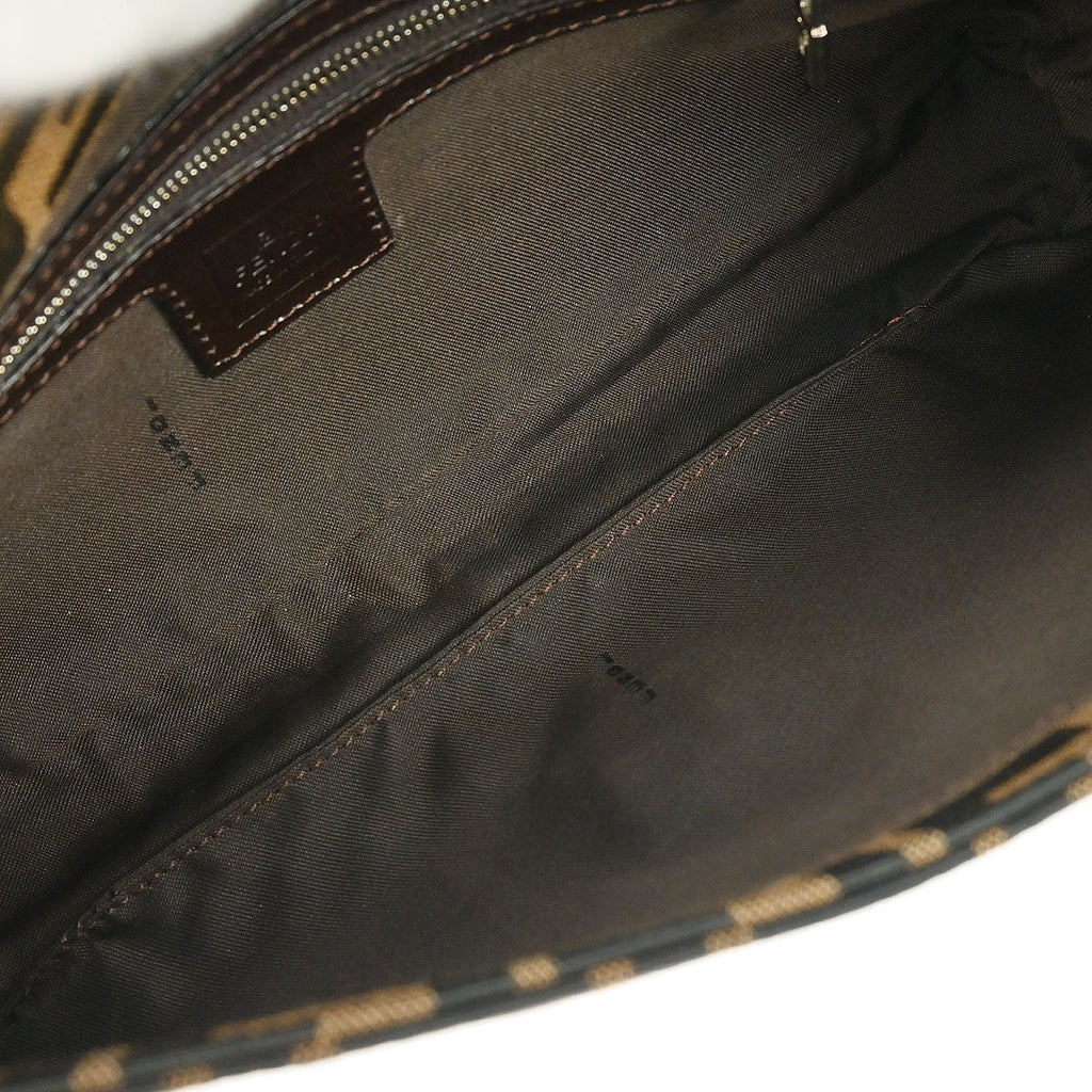 Fendi Brown Canvas Zucca Baguette Handbag